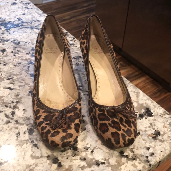 Joan & David Leather leopard print heels size 8 M - Picture 2 of 11
